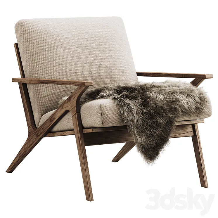 Cavett Wood Frame Chair 3DS Max