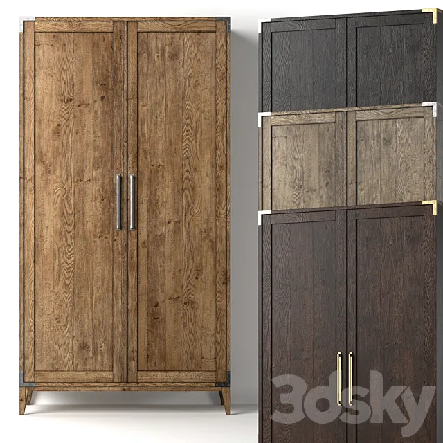 CAYDEN CAMPAIGN PANEL DOUBLE-DOOR CABINET 3ds Max