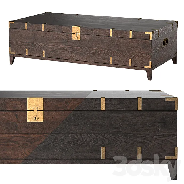 CAYDEN CAMPAIGN RECTANGULAR TRUNK TABLE Dark 3DS Max Model