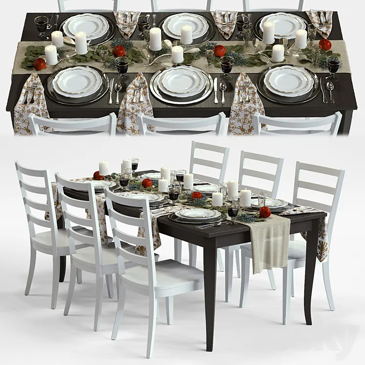 C&B Traditional Holiday Table 3DS Max