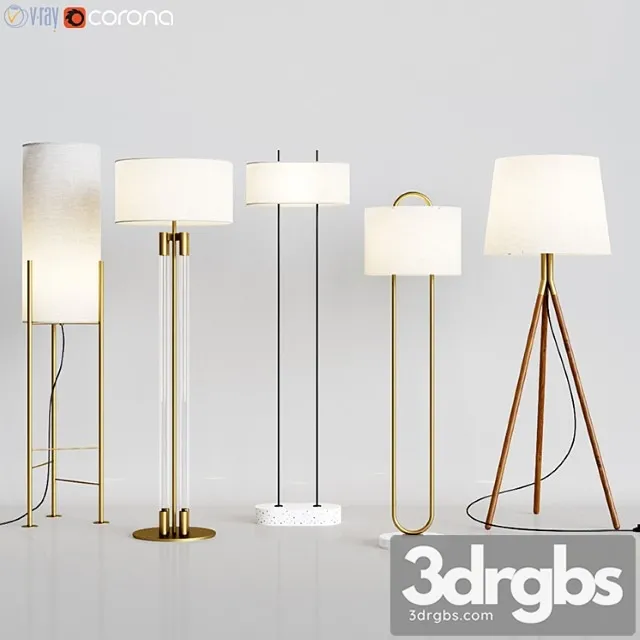 Cb2 – 5 floor lamps set 1 3dsmax Download