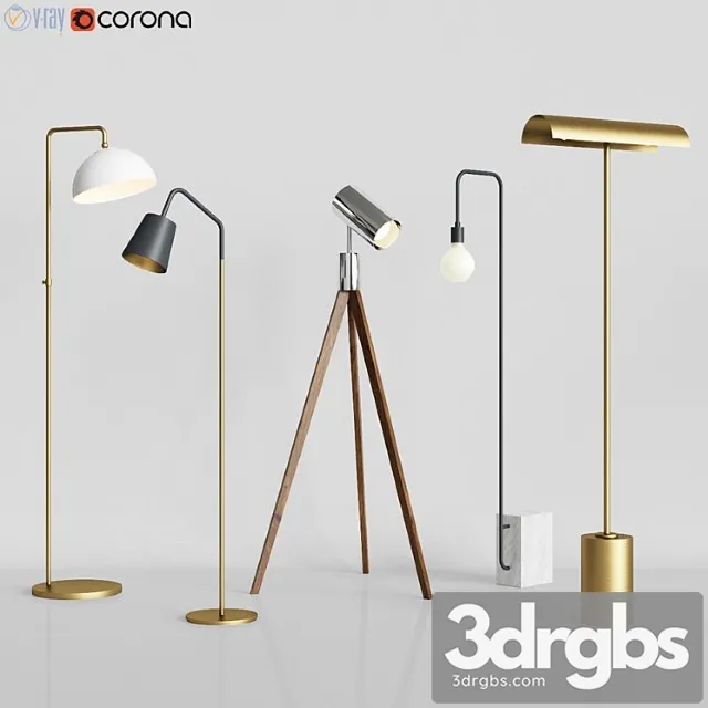 Cb2 – 5 floor lamps set 3 3dsmax Download
