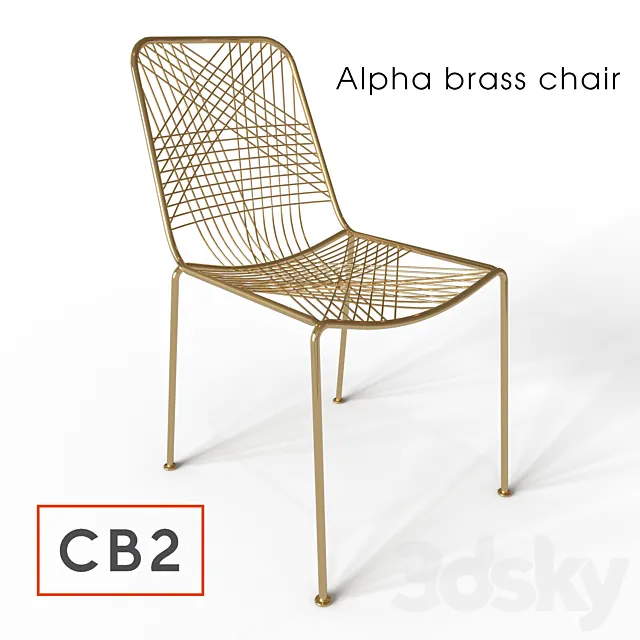 CB2 Alpha brass chair 3DS Max Model