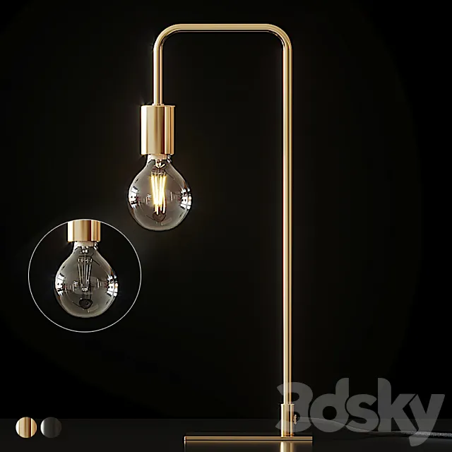 Cb2 – Antique Brass Arc Table Lamp 3ds Max