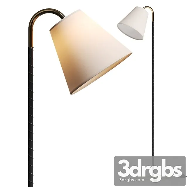 Cb2 Barnes Brass And Black Leather Floor Lamp 3dsmax Download