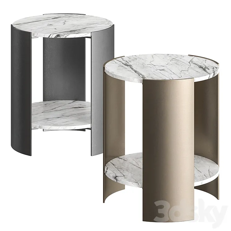 CB2 Beret Marble 2-Tier Side Table 3DS Max