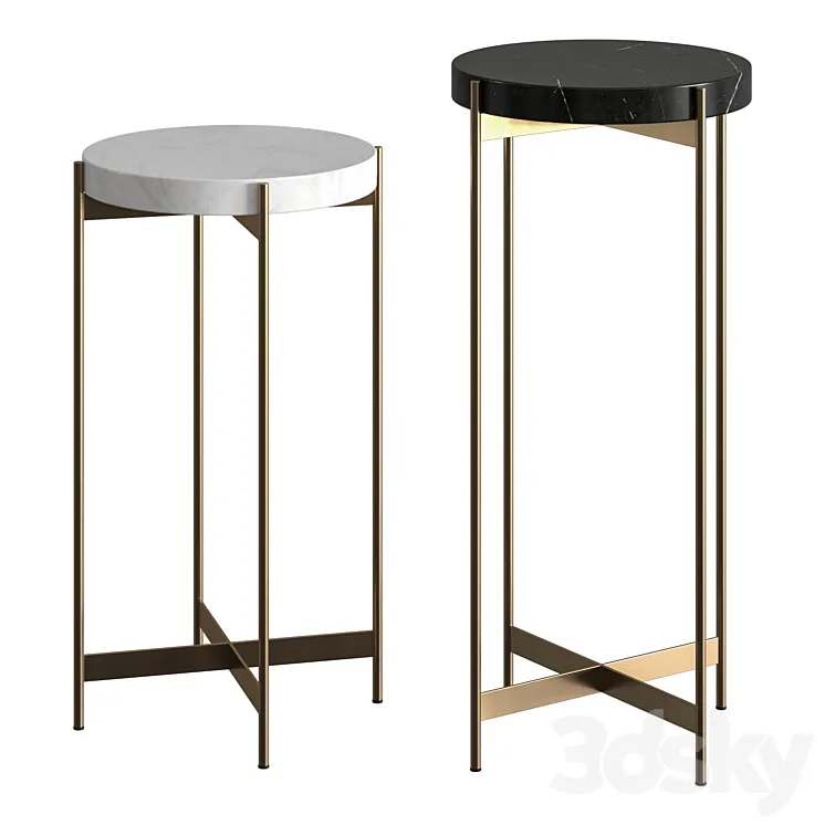 CB2 Block Marble Pedestal Tables 3DS Max