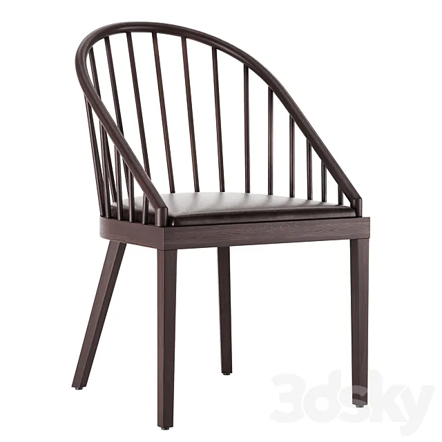 CB2 Comb Blackened Wood Dining Chair 3DS Max Model