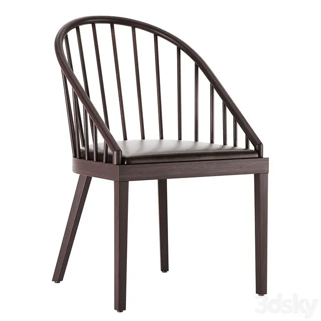CB2 Comb Blackened Wood Dining Chair 3dsMax Model
