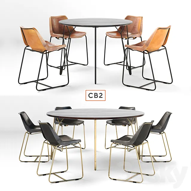 CB2 dining group 3DS Max Model