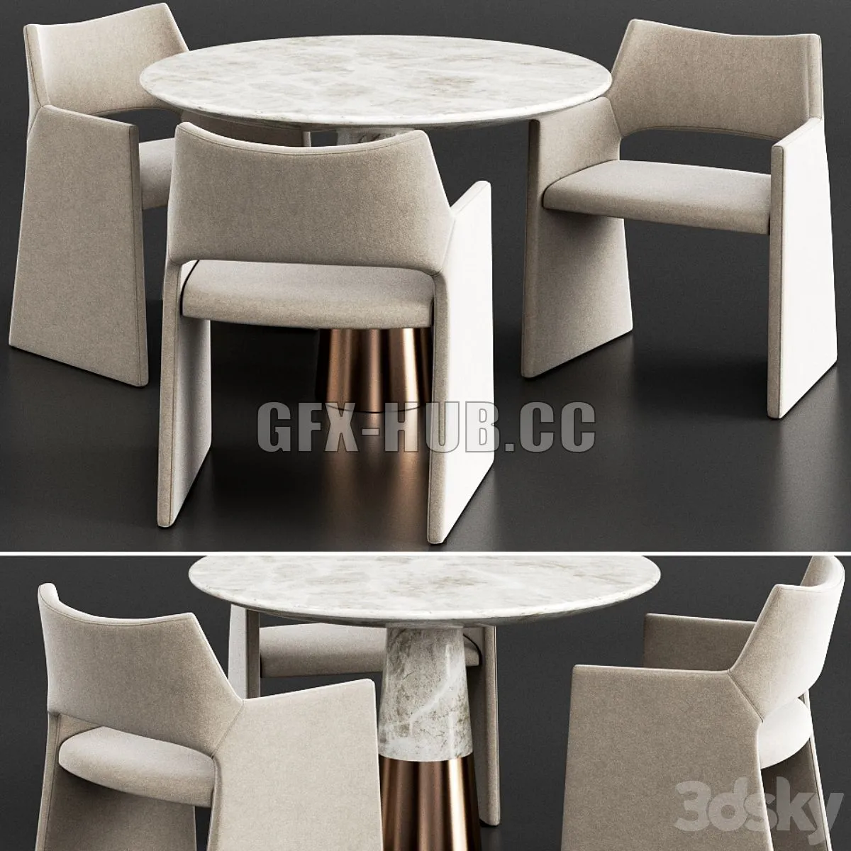 CB2 Dinning Set 4 3dsMax Model