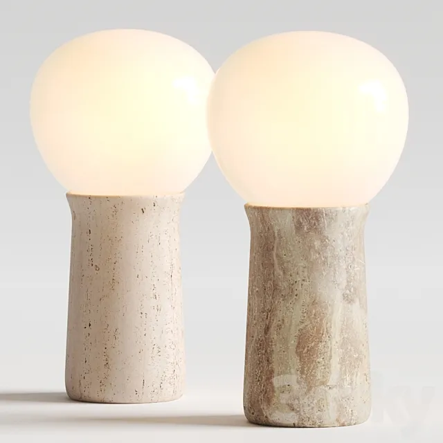 CB2 Fin Travertine Table Lamp 3ds Max