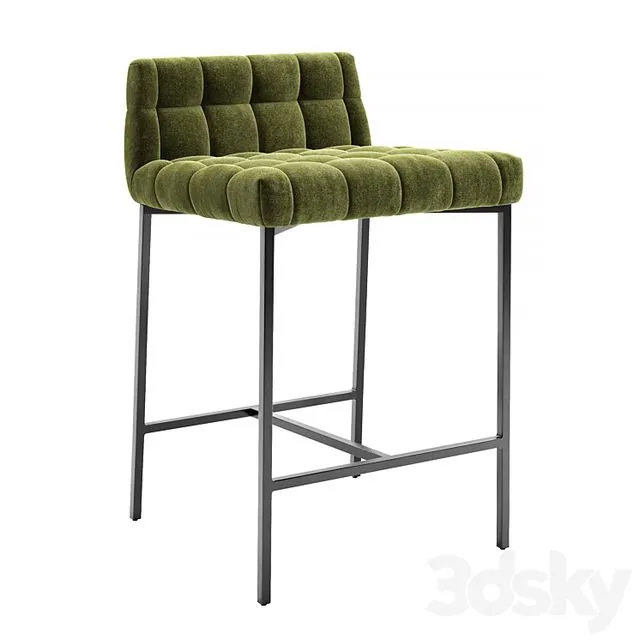 CB2 Gabe Pesto Tufted Low Back Counter Stool 3dsMax Model