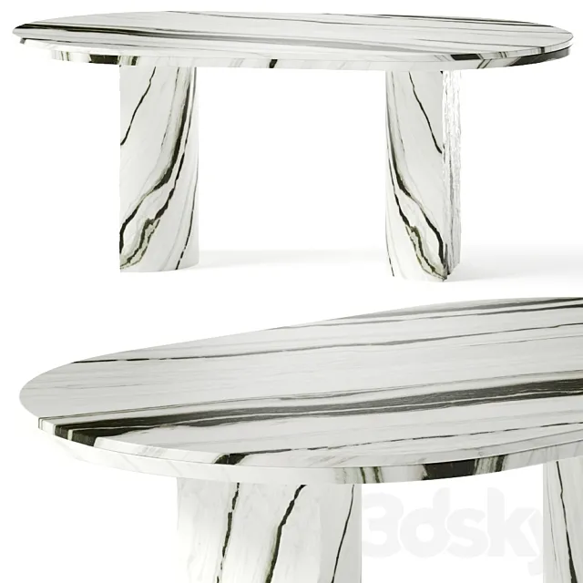 CB2 Julius Oval Marble Dining Table 3DSMax File