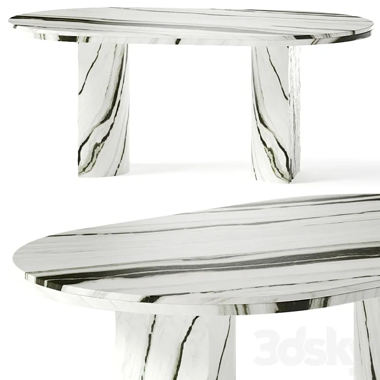 CB2 Julius Oval Marble Dining Table 3DS Max Model
