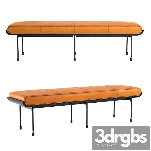 Cb2 juneau leather and metal bench