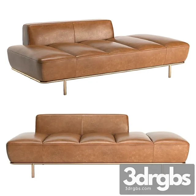 Cb2 lawndale saddle leather daybed with brass base 2 3dsmax Download