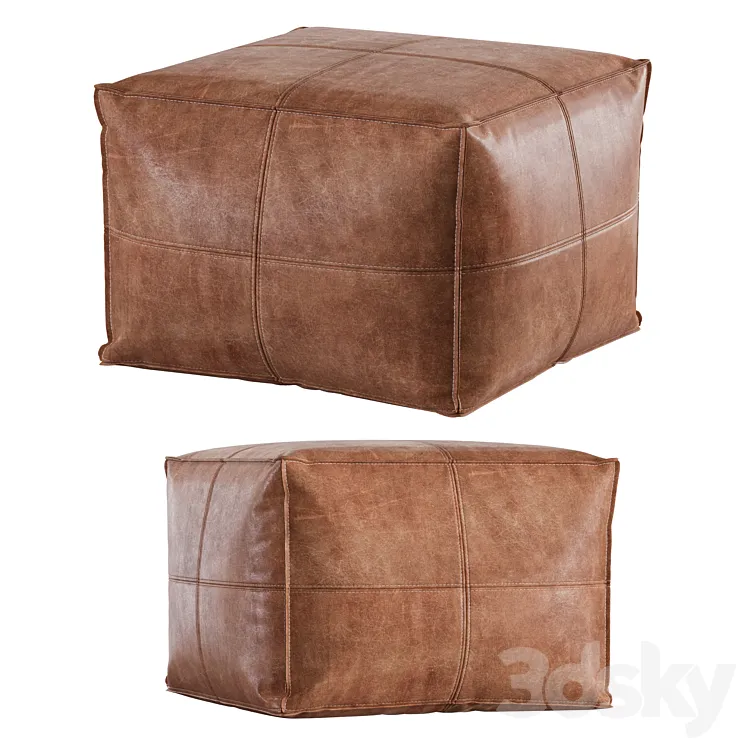 Cb2 \/ Leather Pouf 3DS Max