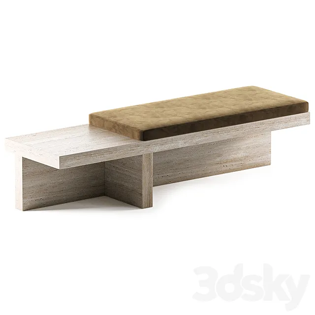 CB2 Pierre Travertine Bench 3dsMax Model