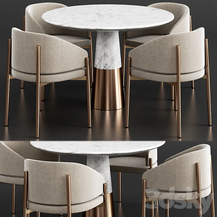 CB2 & Porro Dinning Set 3DS Max