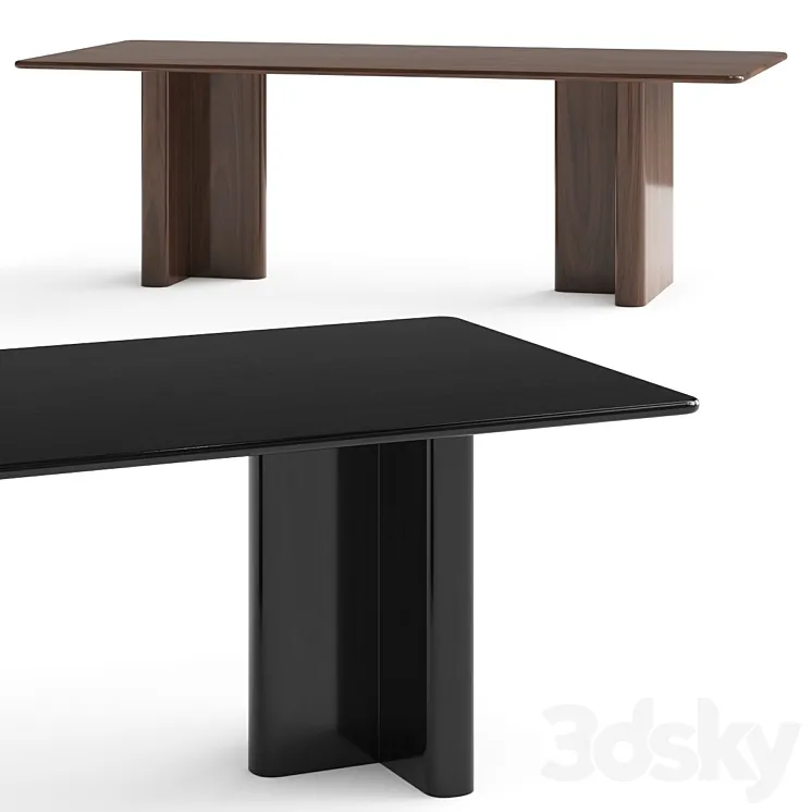 CB2 Royce Dark Wood Dining Table 3DS Max Model