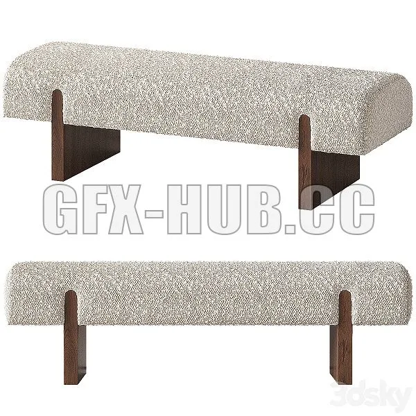 CB2 Socca Upholstered Bench 3dsMax Model