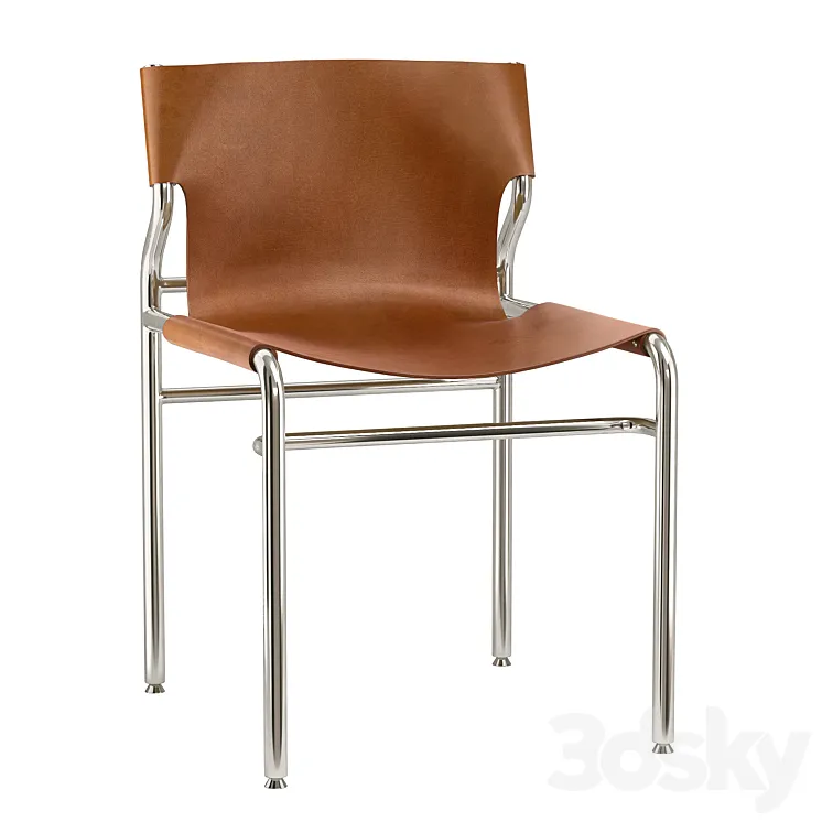 CB2 – Surf Sling Brown Leather Dining Chair 3DS Max