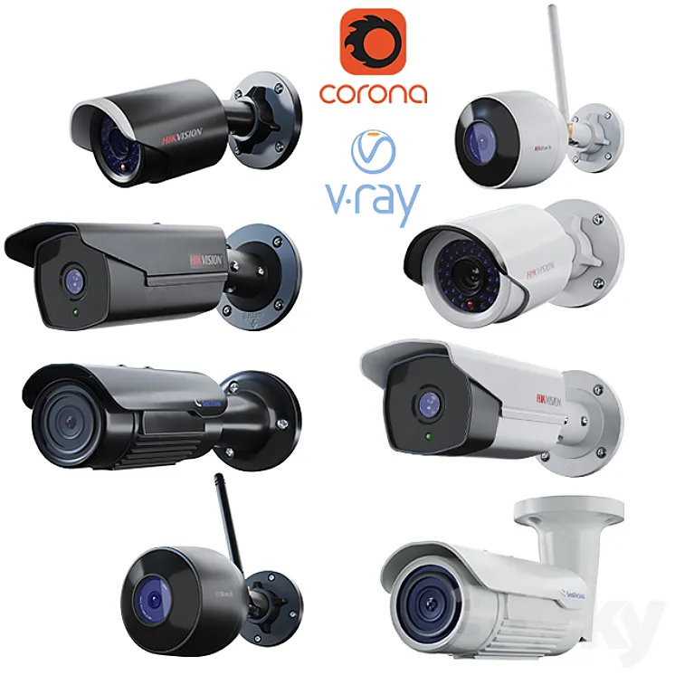 CCTV Cameras\/hikvision\/geovision\/CCTV Pack 01 3DS Max