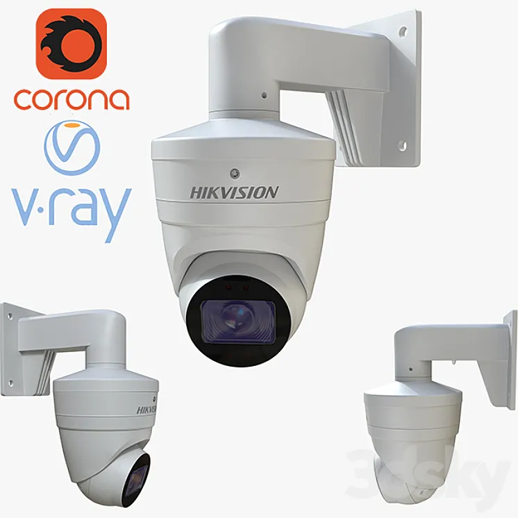CCTV Surveillance Cameras HikVision 3DS Max