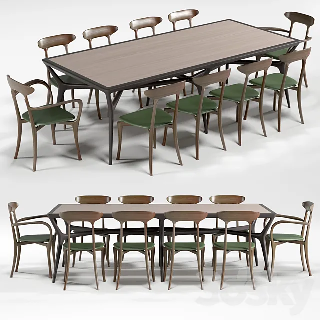 CeccottiCollezioni SEVENMILES table MA BELLE chairs 3DS Max Model