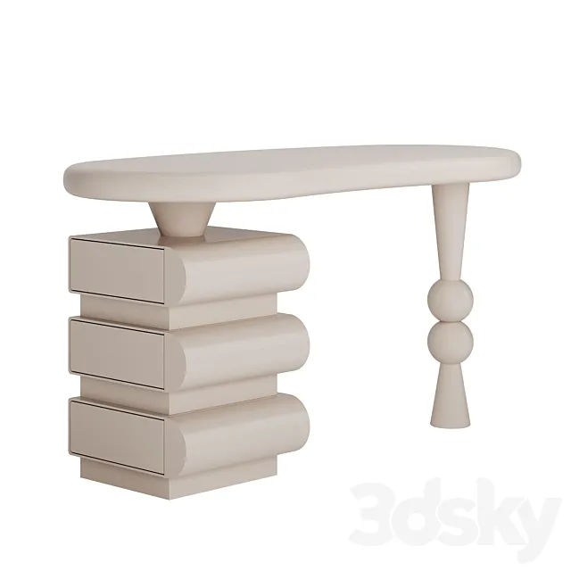 Cecil Unique Shape Desk 3ds Max