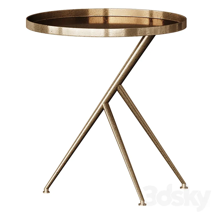Cecilia Rough Brass Accent Table Coffee Table Coffee Table 3DS Max