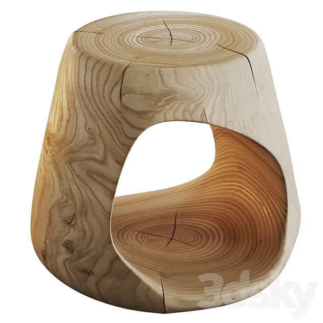 Cedar slab coffee table 3ds Max