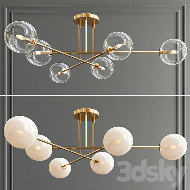 Ceiling 6 Light CTC Chandelier 3ds Max