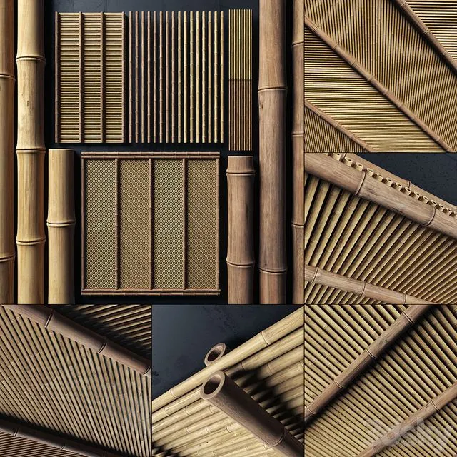 Ceiling bamboo angle n1 Corner bamboo ceiling 3dsMax Model