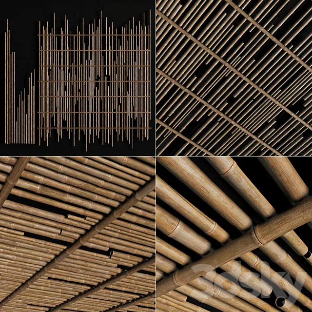 Ceiling bamboo cage random decor n1 _ Bamboo ceiling random cage 3DS Max Model