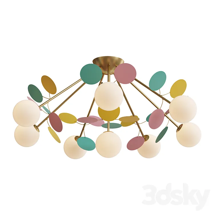 Ceiling chandelier for nursery Multy Bliss 2772-8P-53455 3DS Max