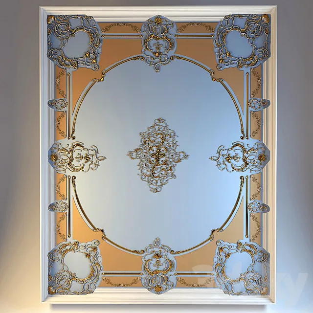 Ceiling elements with the stucco decoration 3DS Max Model