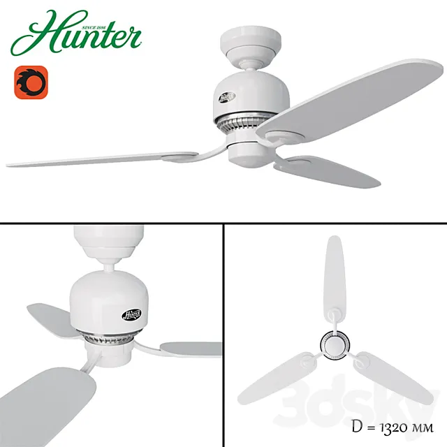 Ceiling Fan Hunter Soho 24277EU 3DS Max Model