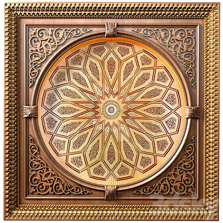 Ceiling in oriental style .Arabic Majlis Ceiling .Islamic Ceiling Eastern Set 3DS Max
