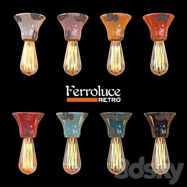 Ceiling lamp D 100 Ferroluce RETRO collection VINTAGE 3ds Max