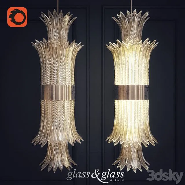 Ceiling lamp Glass & Glass Sciabole 1 art.1860 s 3dsMax Model