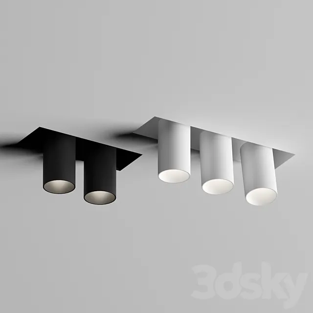 Ceiling lamp SPLITBOX 2 + 2 x SPLITBOX SPY 92718 3DS Max Model