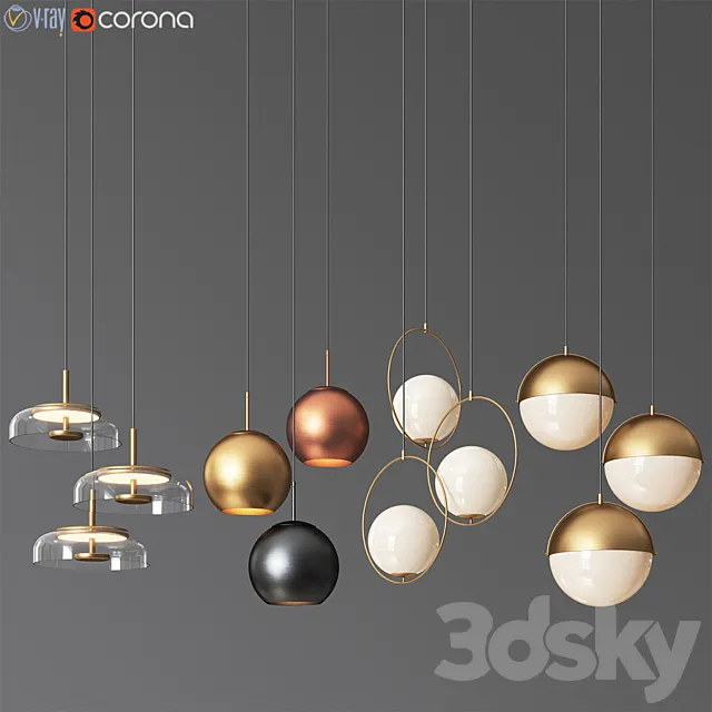 Ceiling Light Collection 4 – 4 Type 3ds Max