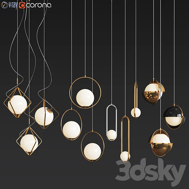 Ceiling Light Collection – 4 Type 3DSMax File