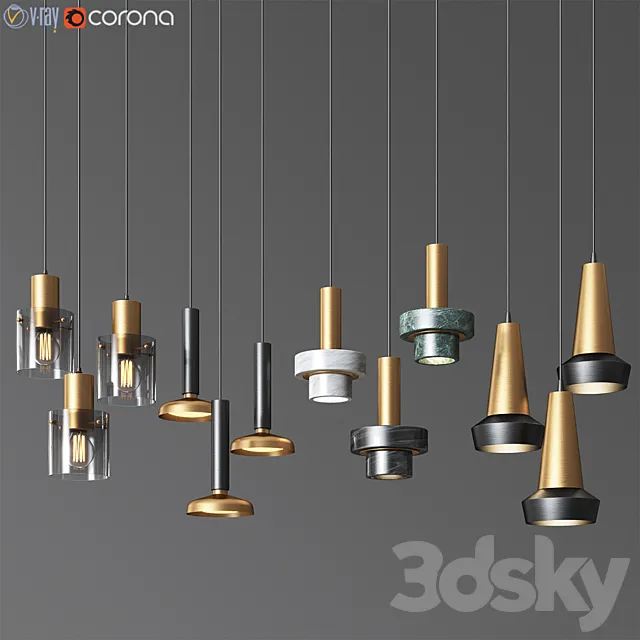 Ceiling Light Collection 7 – 4 Type 3DSMax File