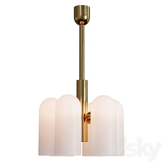 CEILING LIGHT ODYSSEY 3 LACQUERED BURNISHED BRASS 3ds Max