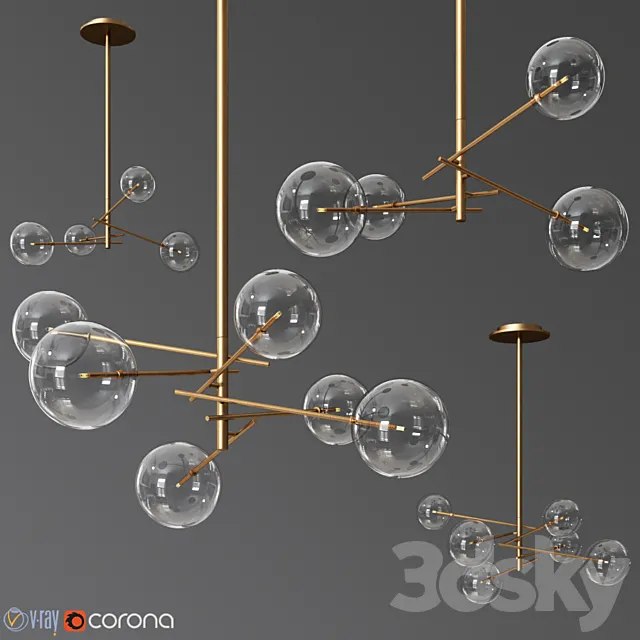 Ceiling Light Set 03 3ds Max