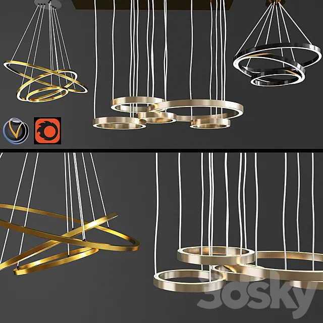 Ceiling Light Set 04 3ds Max