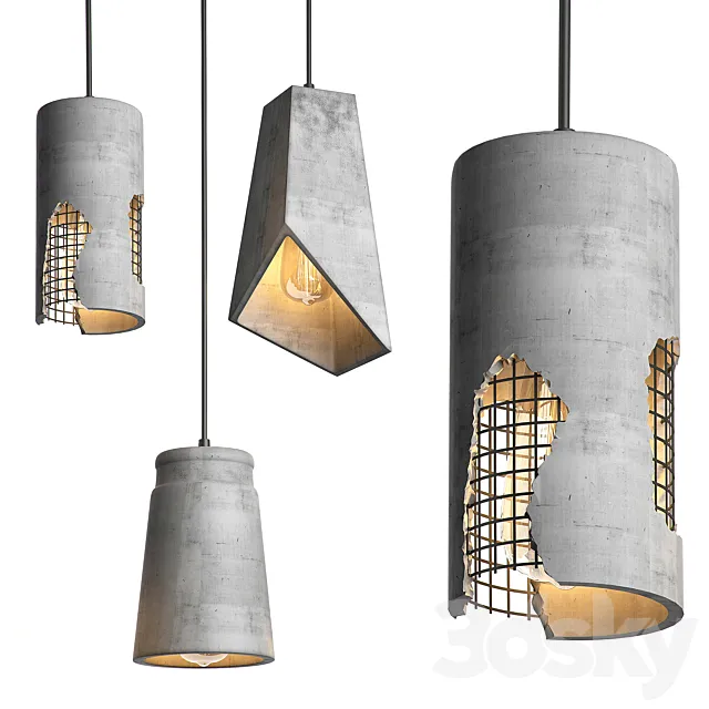 Ceiling Light Set Loft Designe 3ds Max